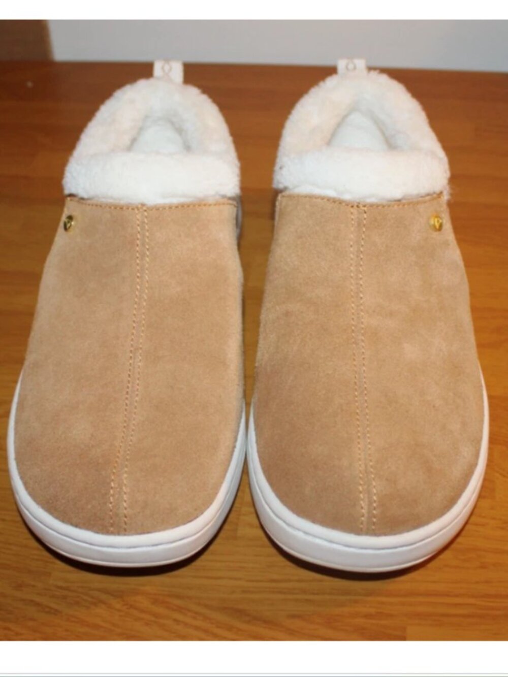 Architek by Good Feet Women's Size 9.5 Tan Suede Slippers Comfort House Shoes